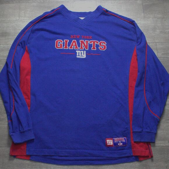 Y2K 06' NFL New York Giants Embroidered V-Neck Shirt Men's XL Rare - Picture 2 of 6